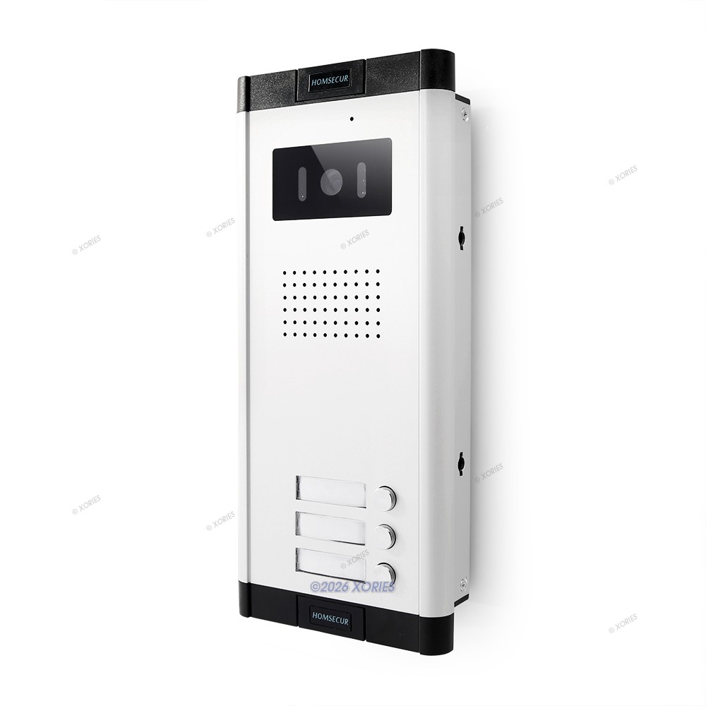 7" TFT Video Door Entry Intercom Kit with LCD Color Screen for 3-Apartment gallery