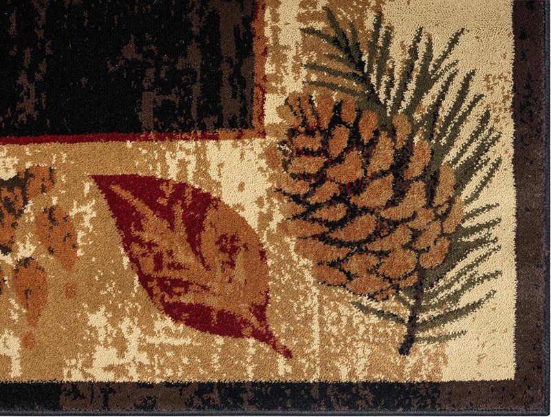Lodge Cabin Rustic Forest Bear Paw Pinecone Area Rug **FREE SHIPPING** gallery