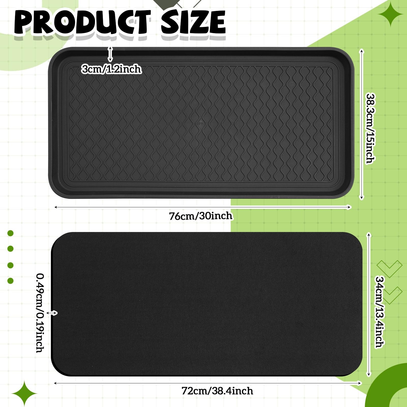 1 Set/2 Pcs Large -Watering Plant Trays (30"x15") and 3mm Capillary Mat-Autom... gallery