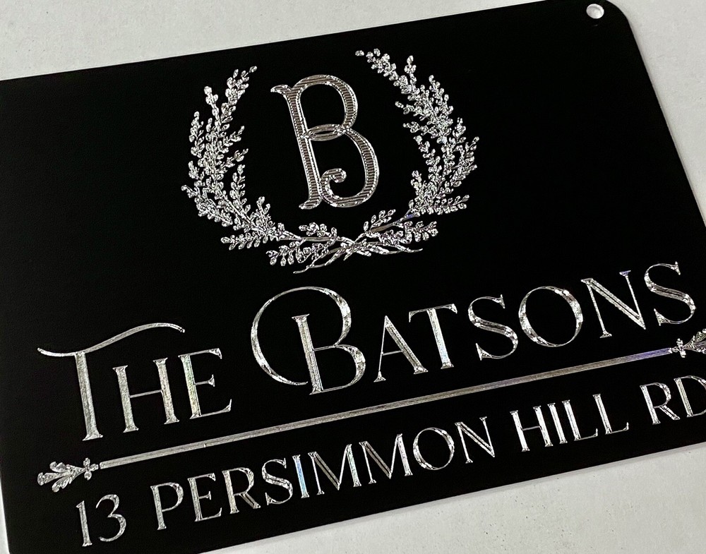 Engraved Personalized Custom Wreath House Street Address Metal Sign 10x7 Gift