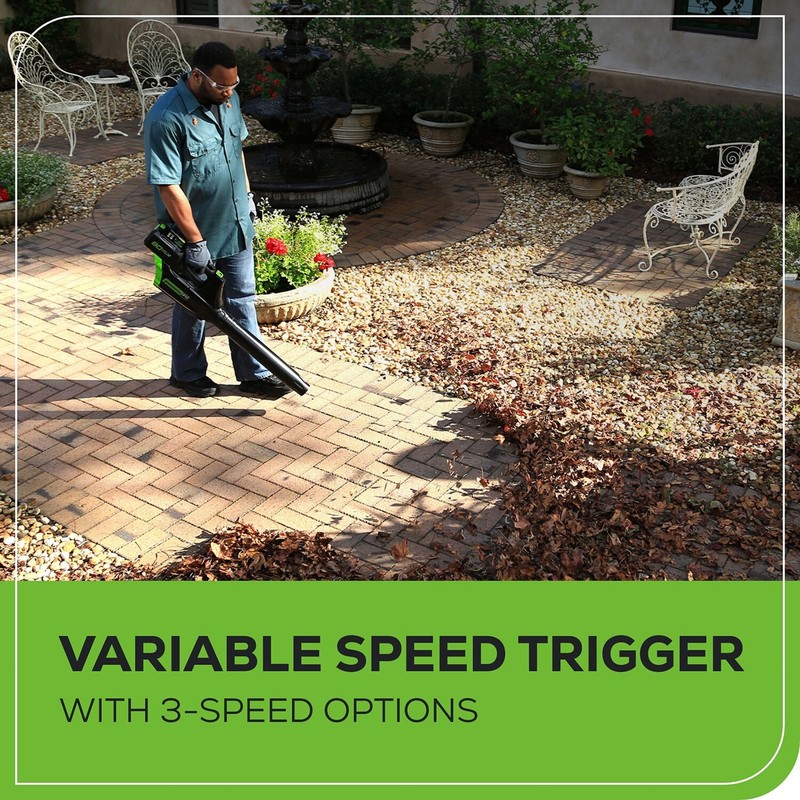 Greenworks 80V 16" String Trimmer and 500CFM Leaf Blower Combo with 2Ah Battery gallery