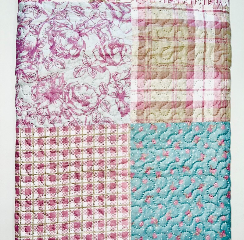 3-Piece king Size Printed Patchwork Quilt Set multi color Flower Floral Strip gallery