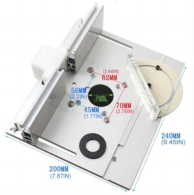 Aluminium Router Table Insert Plate Woodworking Benches Router Flip Plate Silver gallery