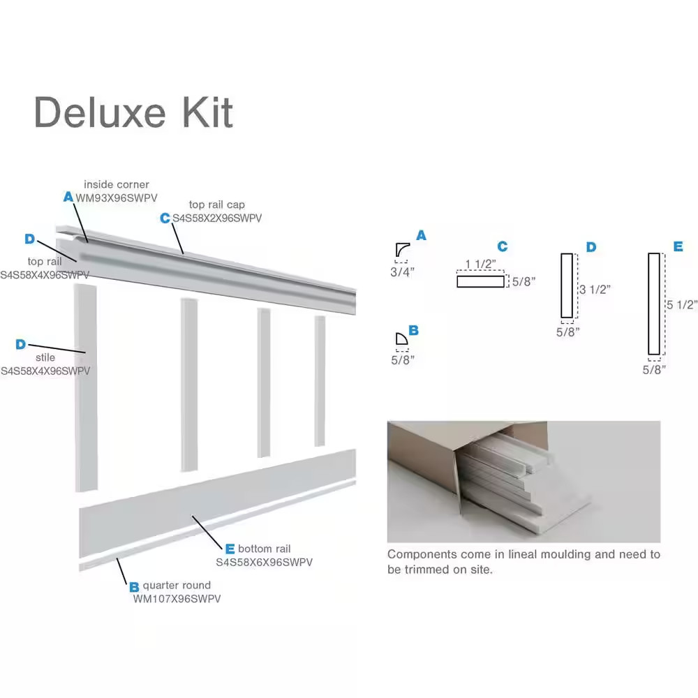 5/8 In. X 96 In. X 56 In. Expanded Cellular PVC Deluxe Shaker Wainscoting Mouldi gallery