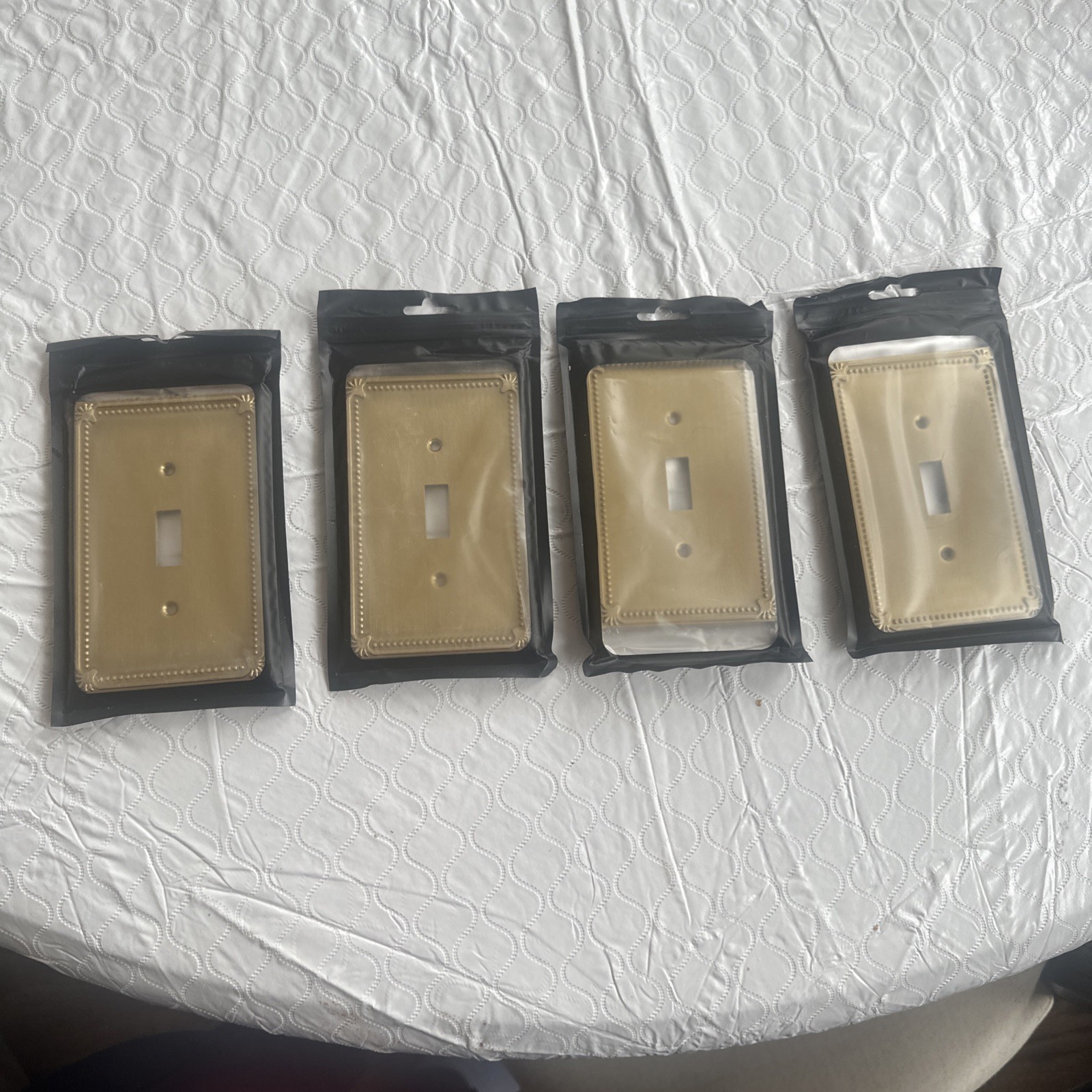 Quantity 4 Rio Salto Metal Switch Covers Dark Gold gallery