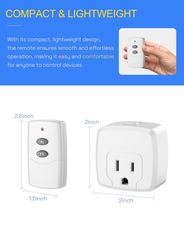 Remote Control Outlet Plug – Use Indoors or Outdoors in Covered/Dry Areas (No... gallery