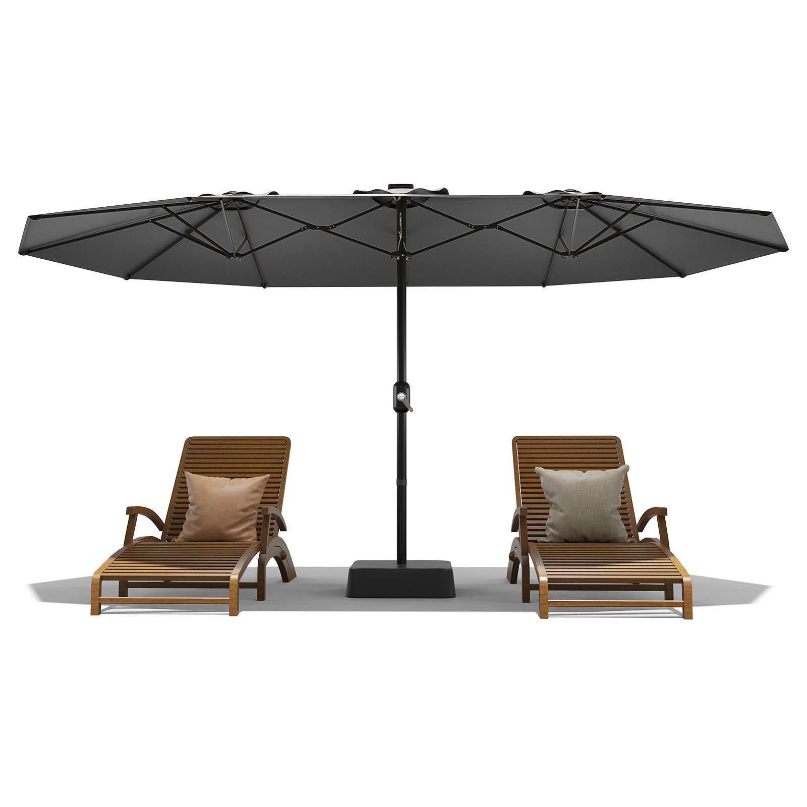 15ft Large Patio Umbrellas Outdoor Double-Sided Large Market Umbrella with Base gallery
