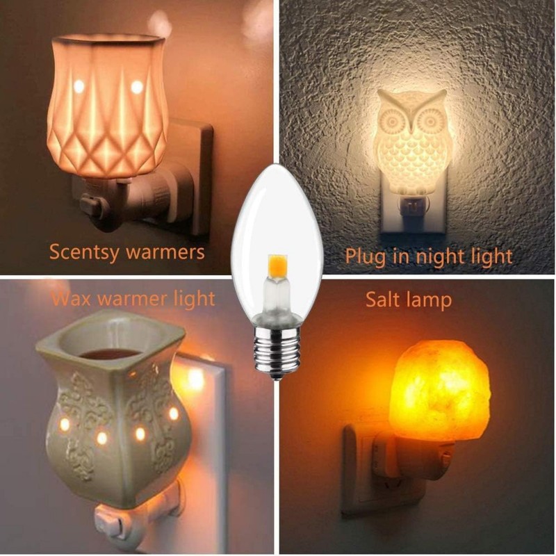 6 Pcs Night Light Bulb C7 E12 LED Bulbs Warm White 2700K Window Candles gallery