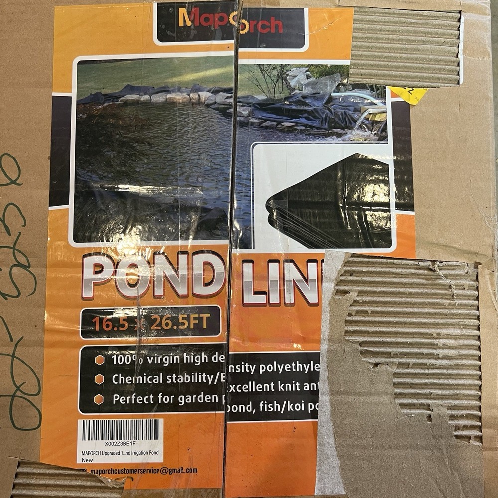 Maporch Flexible Pond Liner Polyethylene Black 16.5 ft x 26.5 ft