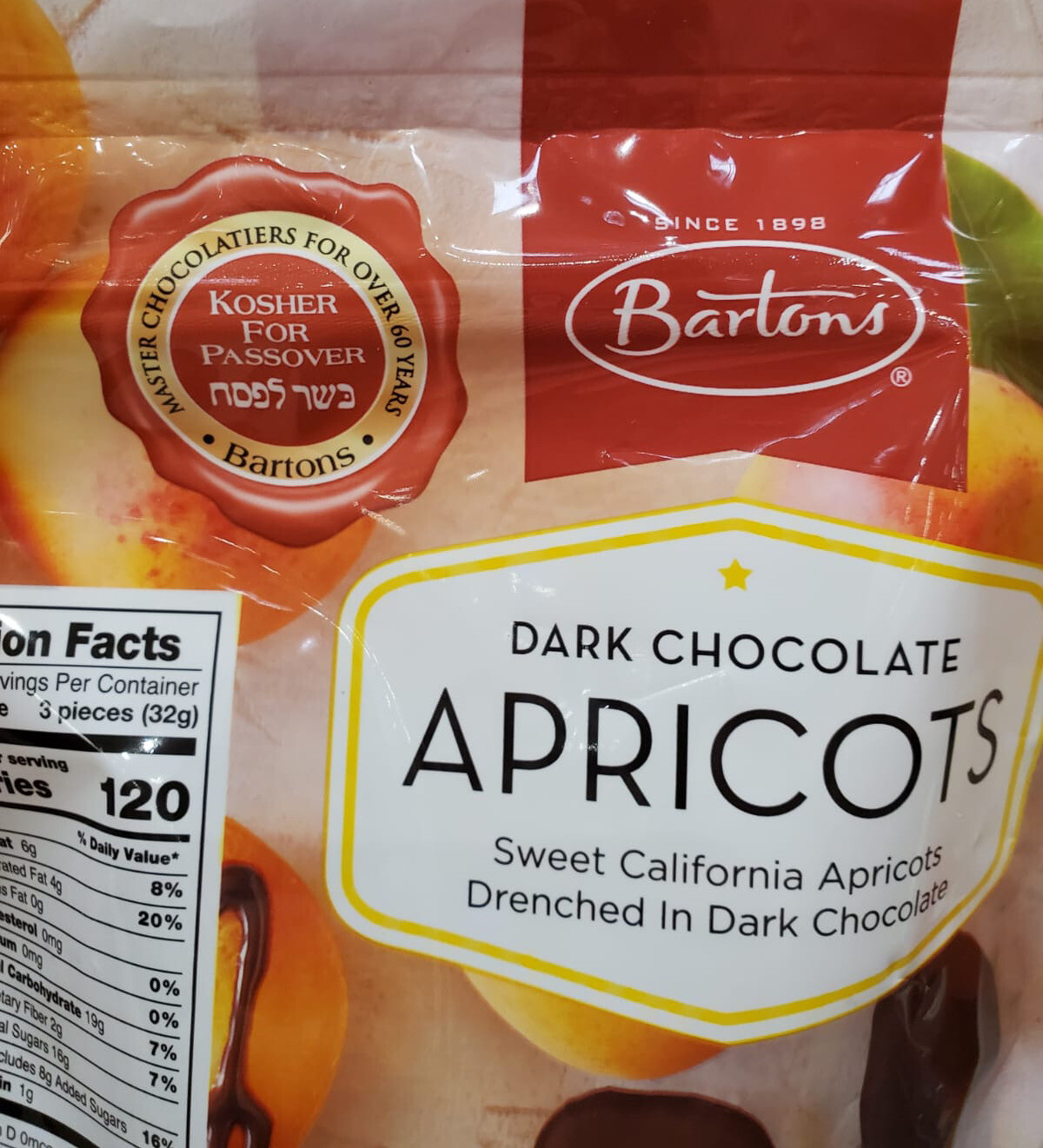 Barton’s Dark Chocolate Apricots 1 Lb 4 Ounce KOSHER FOR PASSOVER ! Free Ship!! gallery