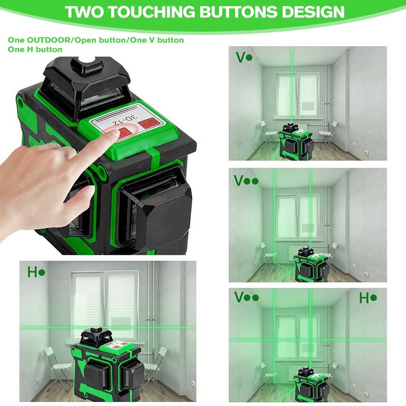 360 Horizontal And Vertical Cross Green Laser Level 12 Lines Level Self-Leveling gallery