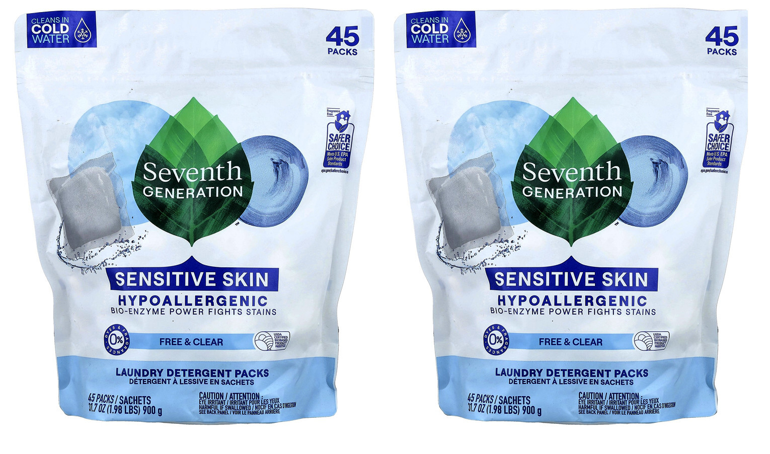Seventh Generation Laundry Detergent Packs Fights Stains USDA Certified 2 Pack gallery