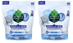 Seventh Generation Laundry Detergent Packs Fights Stains USDA Certified 2 Pack