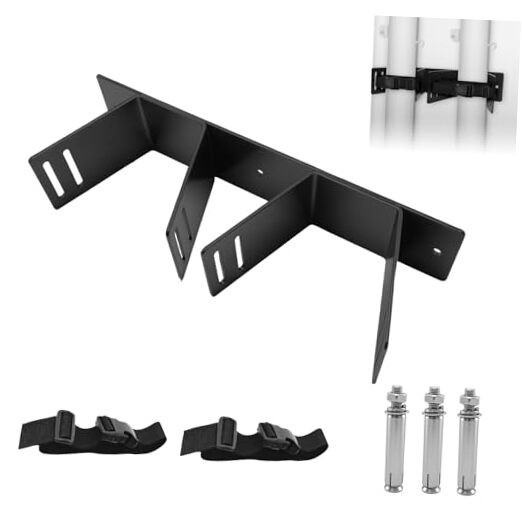 Volleyball Holder Wall Mount, Vertical Pole Holder for Volleyball Poles, Black gallery