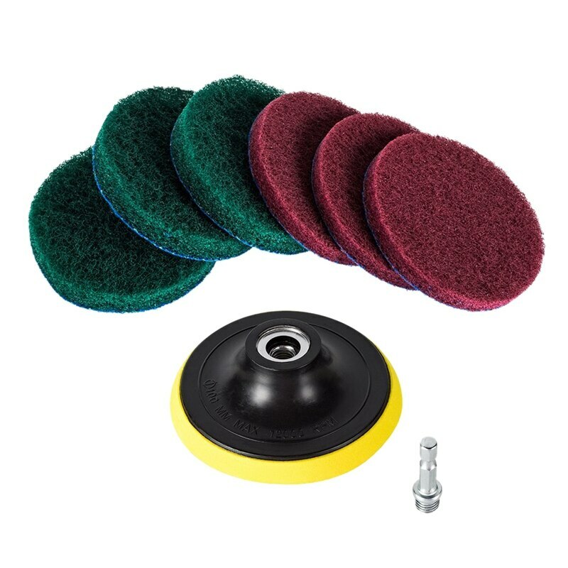 31 Pc Drill Scour Attachment Set 4" Red/Green/Gray - Tub & Tile Power Scrubber gallery