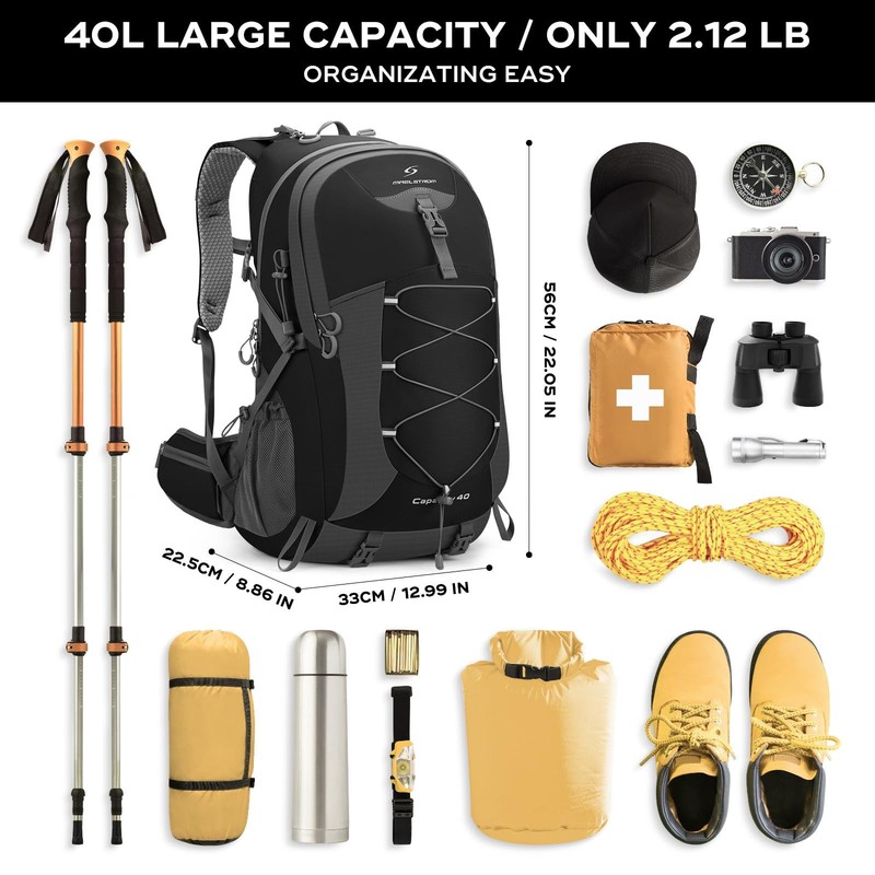 Maelstrom Hiking Backpack,Camping Backpack,40L Waterproof Hiking Daypack with... 2