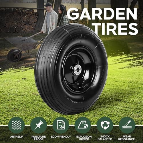 13 Inch 2 PCS Solid Flat Free Replacement Tires and Wheels Flat Free -2Packs gallery