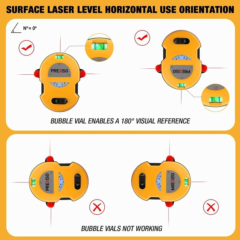 Multi Surface Laser Level LED Light Vial 30Ft Horizontal Vertical Line Laser NEW gallery