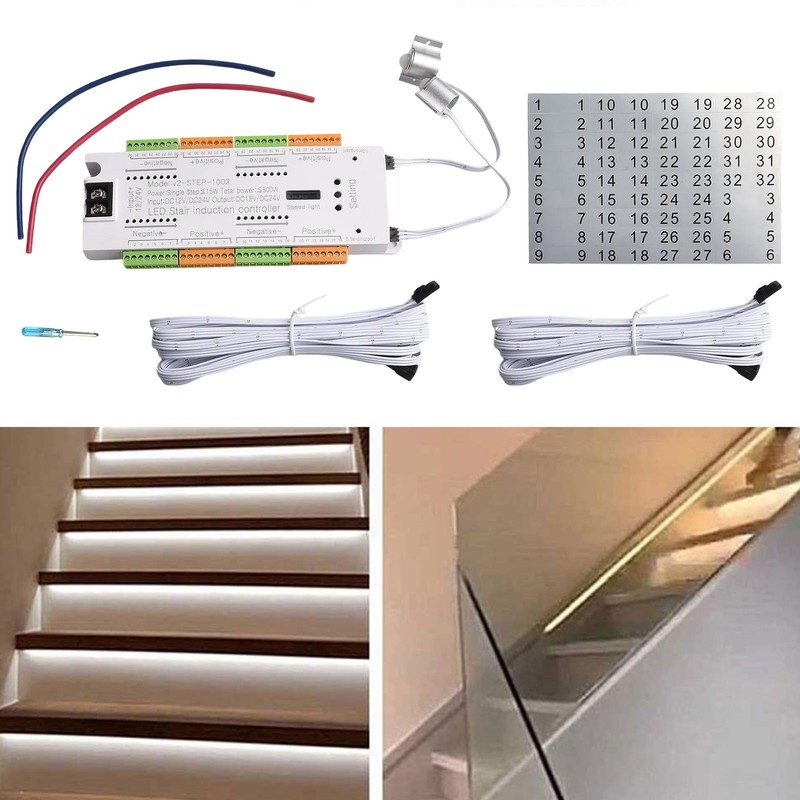 Motion Sensor Stair Light Automatic Stairway Ladder Controller Light Step System gallery