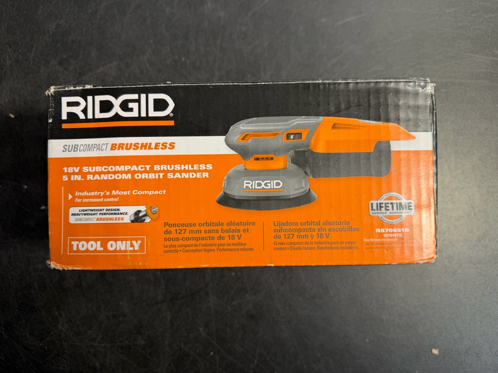 RIDGID R870651B 18V Brushless 5” Random Orbit Sander Tool Only Used gallery