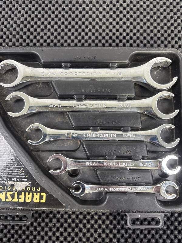 Craftsman 42012, 5pc Polished Flare Nut Wrench Set, SAE, 1/4 - 7/8, USA gallery