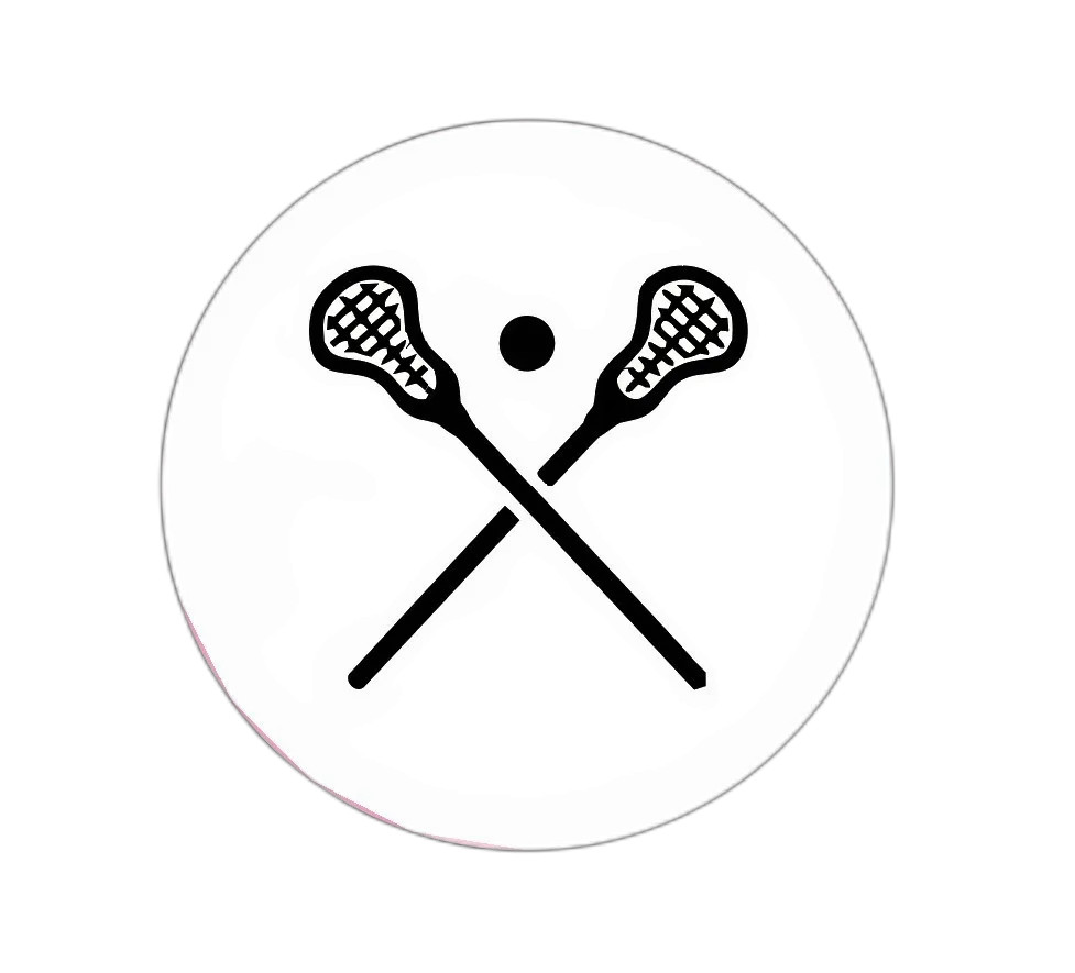 Lacrosse Sticks Circle Sticker Decal gallery