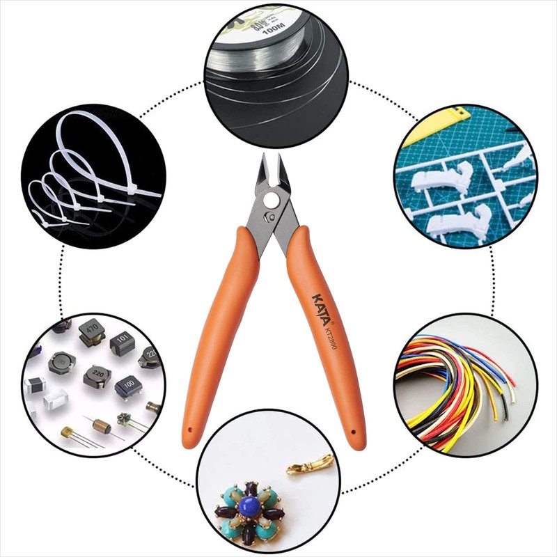 KATA Micro Wire Cutters Pliers: Precision Flush Cutter Tools Small, Orange gallery