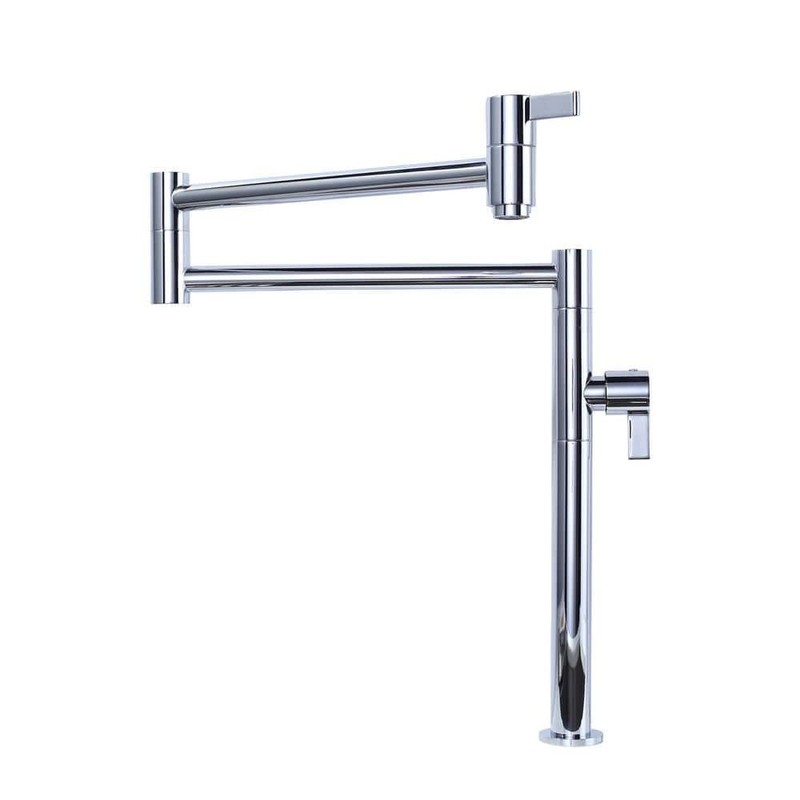 Solid Brass Deck Mount Pot Filler Faucet, Pot Filler with Stretchable Double Joi gallery