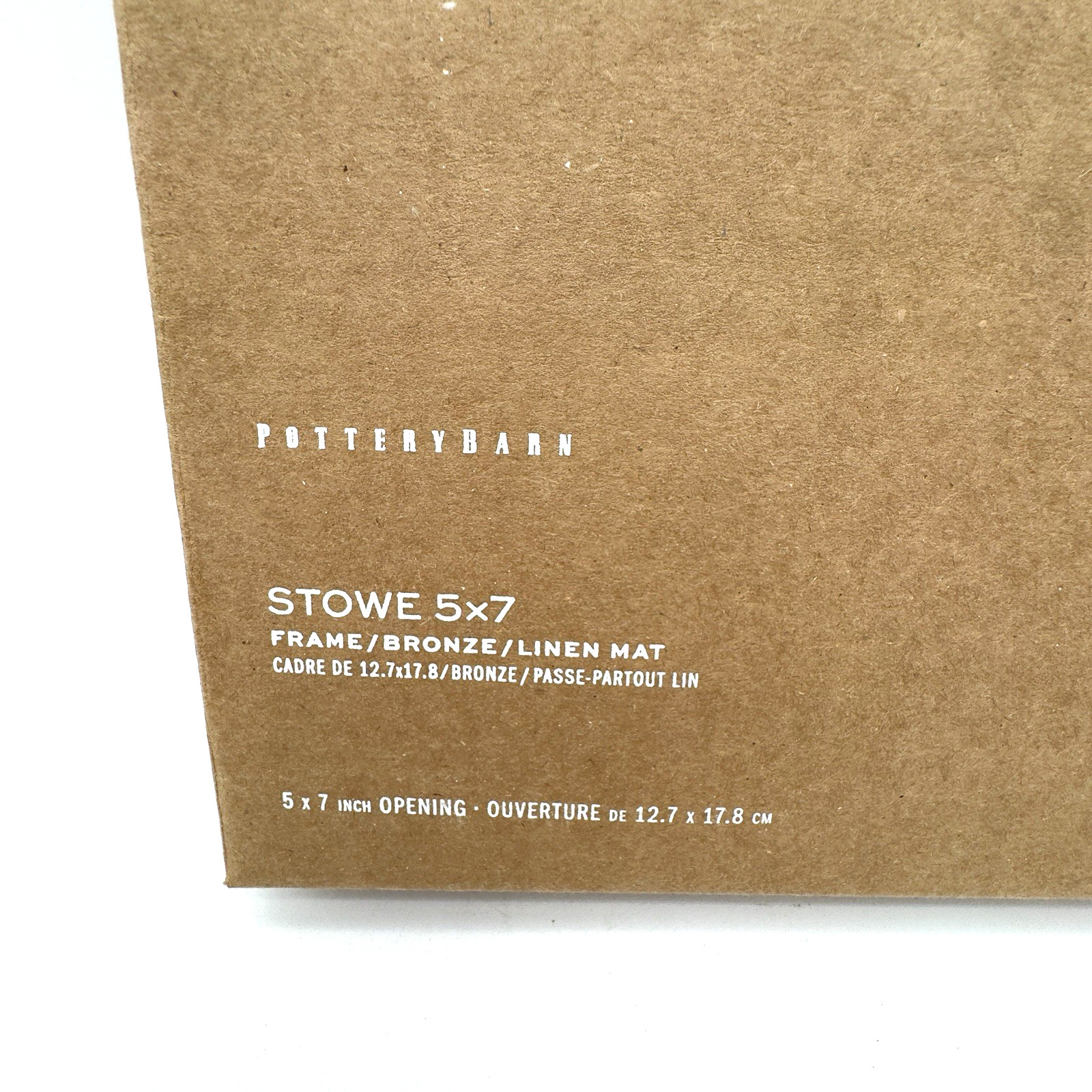 Pottery Barn Stowe Frame Bronze / Linen Mat 5”x 7” (12.7”x 17.8”) - NEW in Box gallery