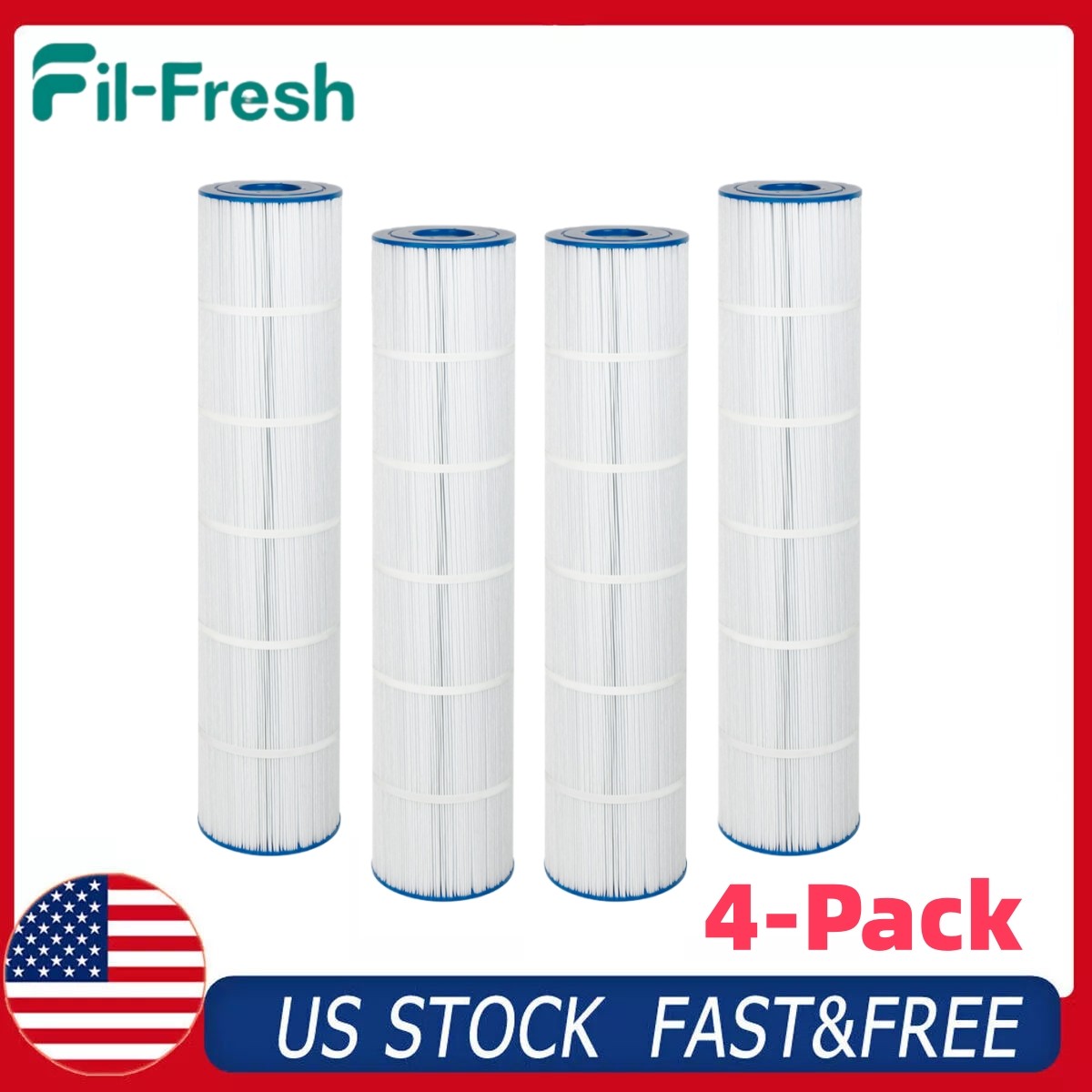 4-Pack CL580 Pool Filter Cartridge Replacement for Jandy CV580 Pleatco PJAN145 gallery