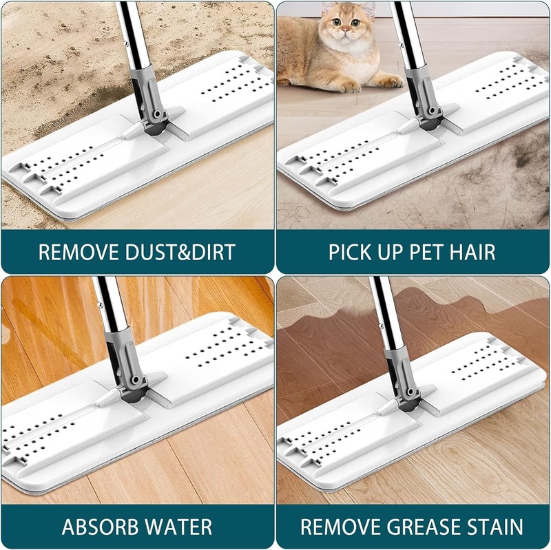 4 Pack Washable Microfiber Mop Replacement Pads for 13'' X 4.9'' Flat Mops gallery