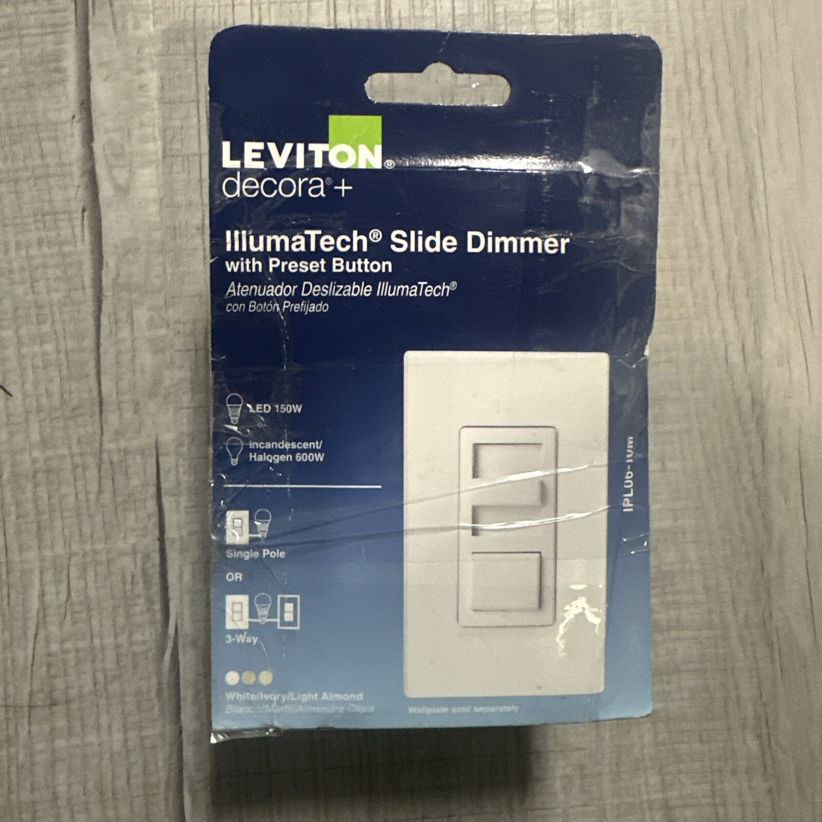 Leviton IPL06-10M IllumaTech SlideDimmer W/preset Button White/Ivory/LightAlmond gallery