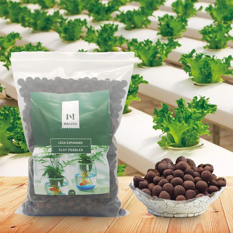 2LBS Leca Expanded Clay Pebbles Hydroponics Supplies for Indoor Garden Plants (2 gallery