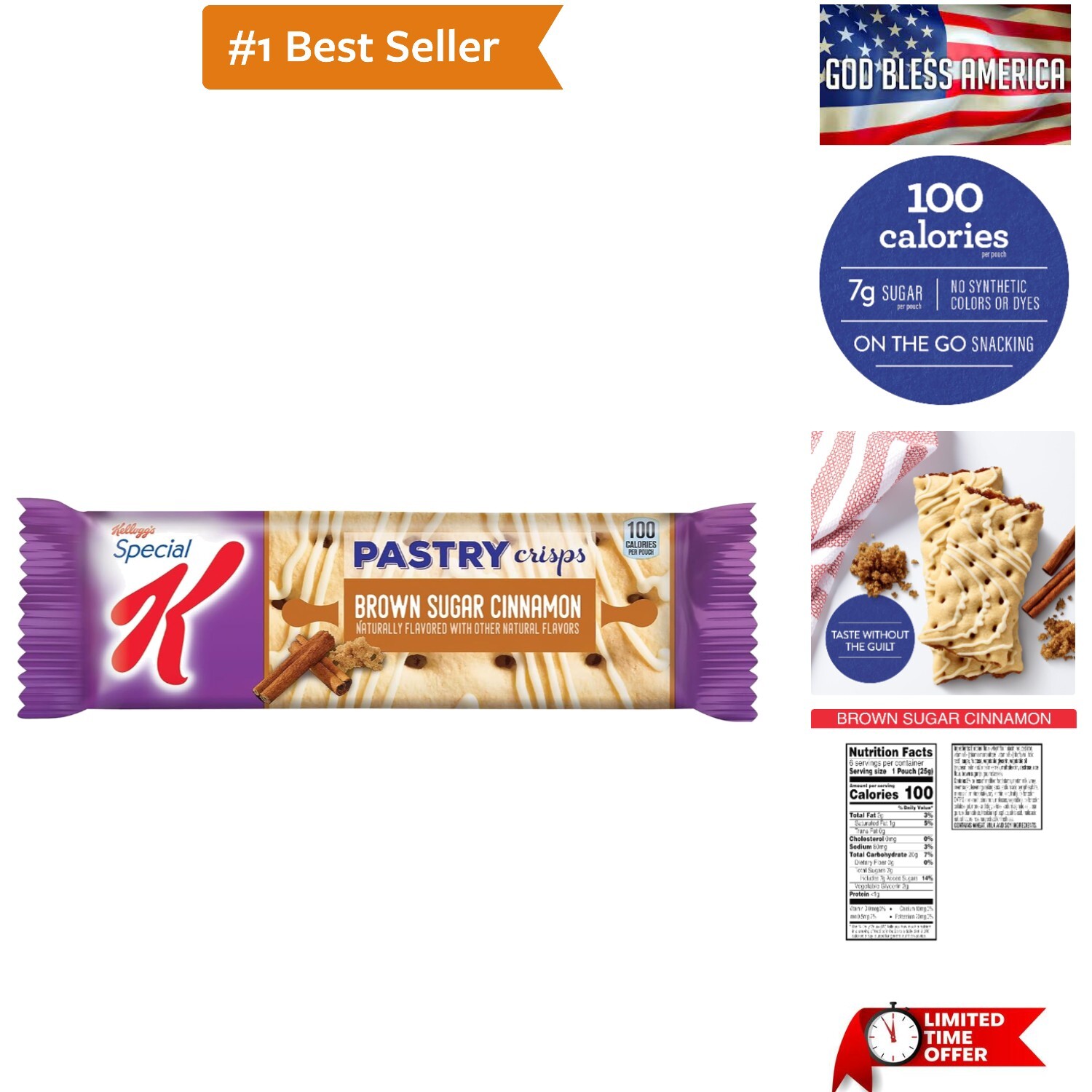 Delicious Brown Sugar Cinnamon Pastry Crisps - 8 Boxes of 96 Guilt-Free Snacks gallery