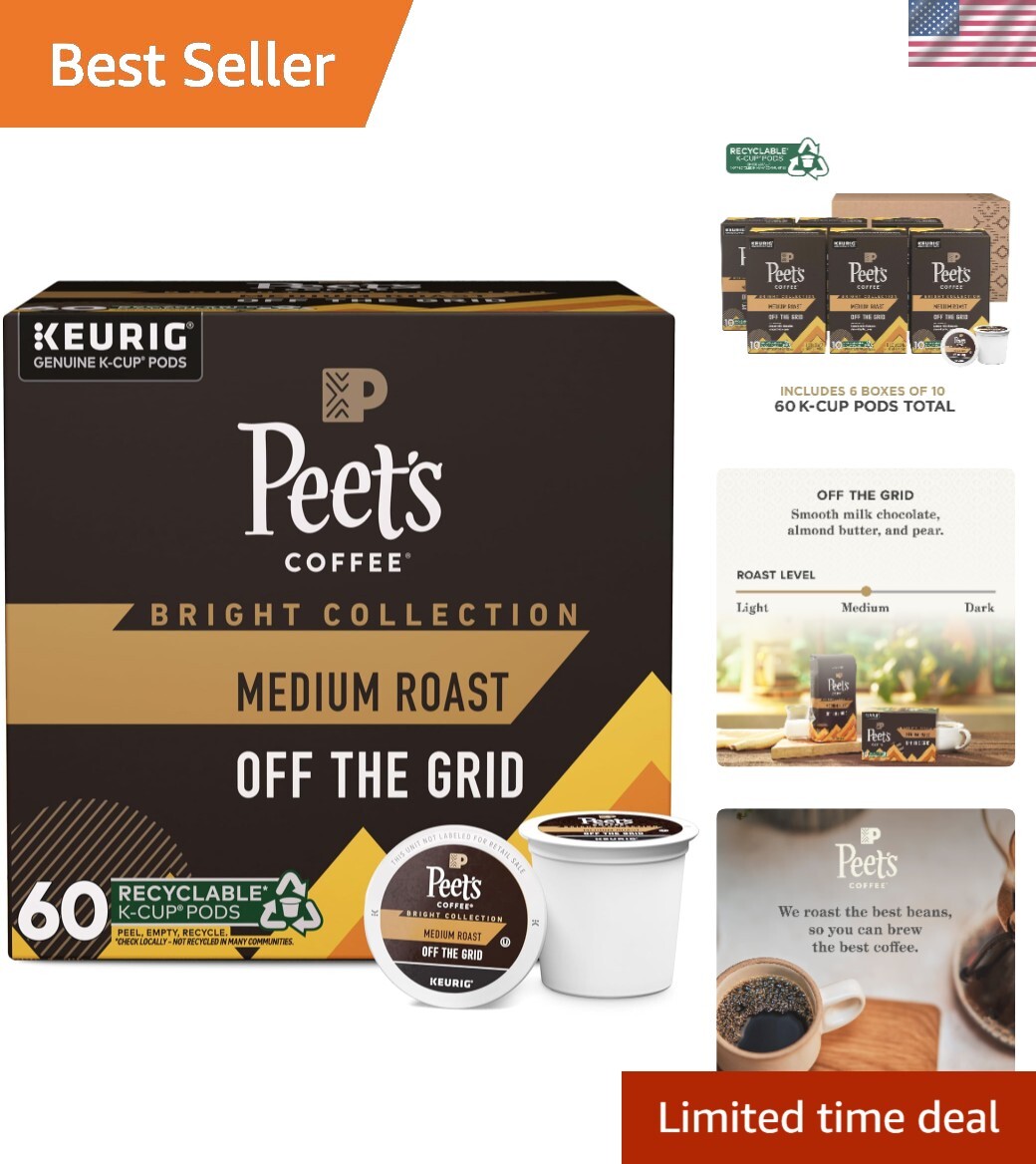 Sustainable 60 Count Medium Roast K-Cup Pods with Community Impact - Peet's gallery