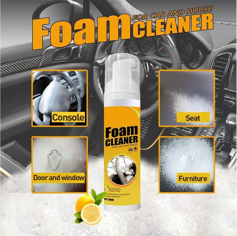 Multipurpose Foam Cleaner Spray, 2 x 100ml for Car Interiors & Household Use gallery