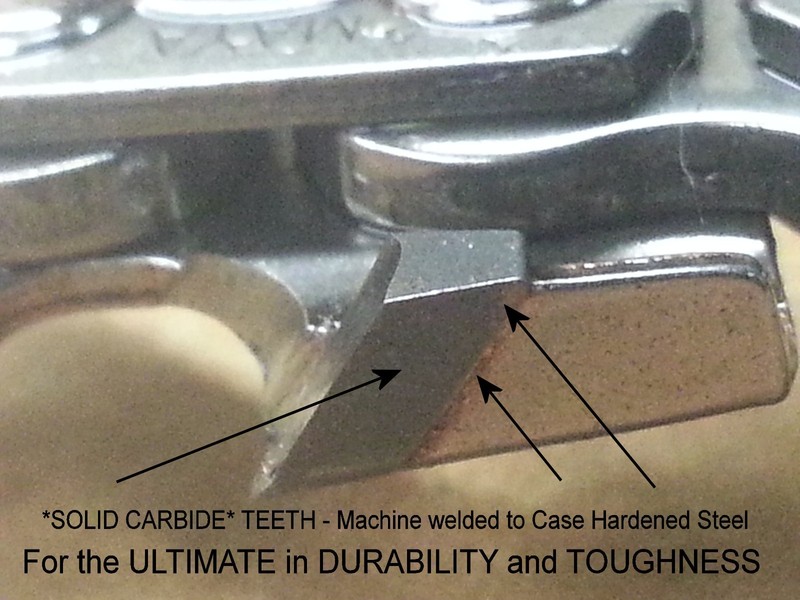 *SOLID CARBIDE* Chainsaw 3/8" 063" Stihl 33RM Type 75 - ANY LENGTH - See VIDEO gallery
