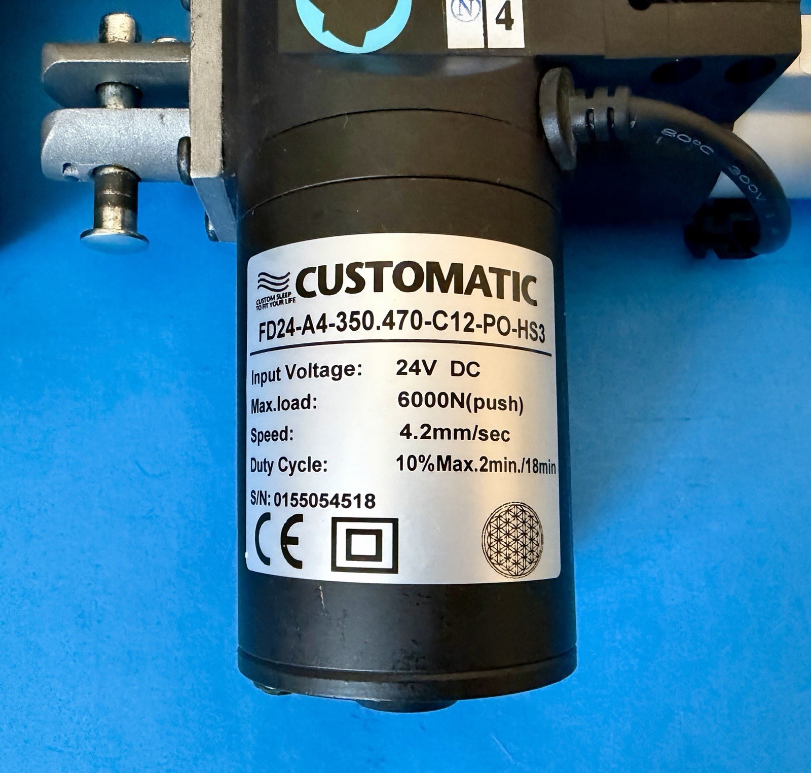 Customatic Adjustable Bed HEAD & FOOT MOTOR FD24-A4-350.470-C12-PO-HS3 Actuator gallery