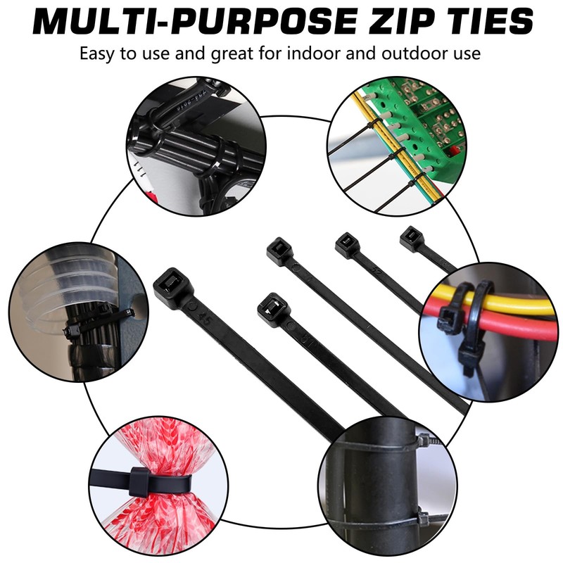 Cable Zip Ties,4 Inch Small Ties,250PCS 4"(250 Pack) 18 Lb, Black gallery