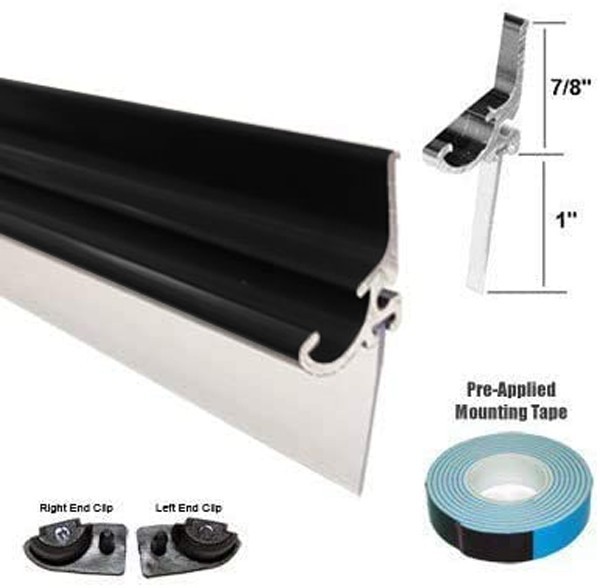 Matte Black Framed Shower Door Replacement Drip Rail with Vinyl Sweep - 32" Long gallery
