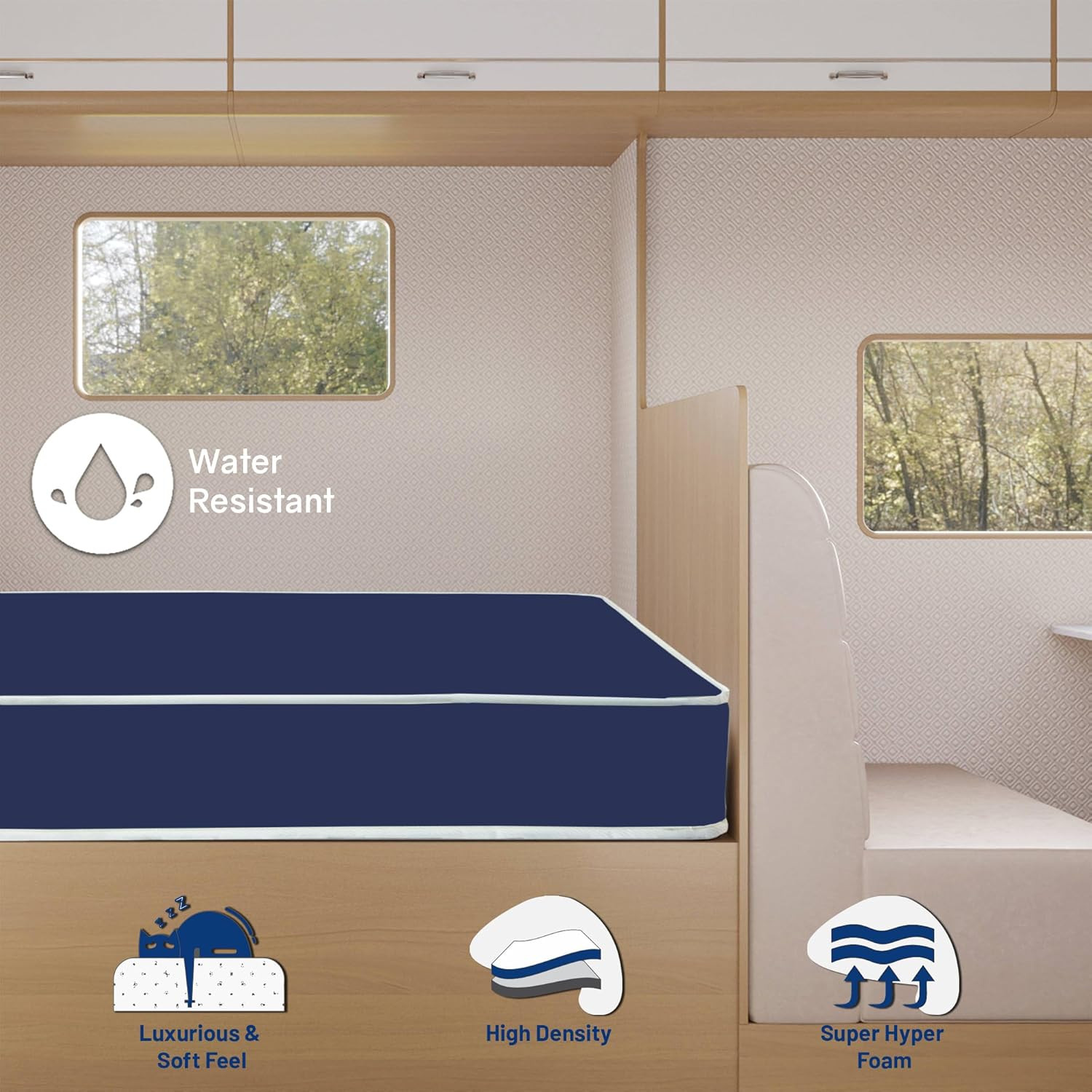 Medium Firm 8-Inch Water-Resistant Twin Foam Mattress - Easy Clean & Quiet gallery