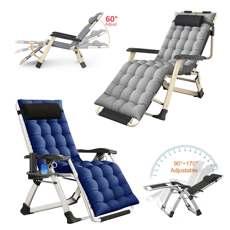 Begonia.K Padded Zero Gravity Lounge Chair Wide Armrest Adjustable Recliner gallery