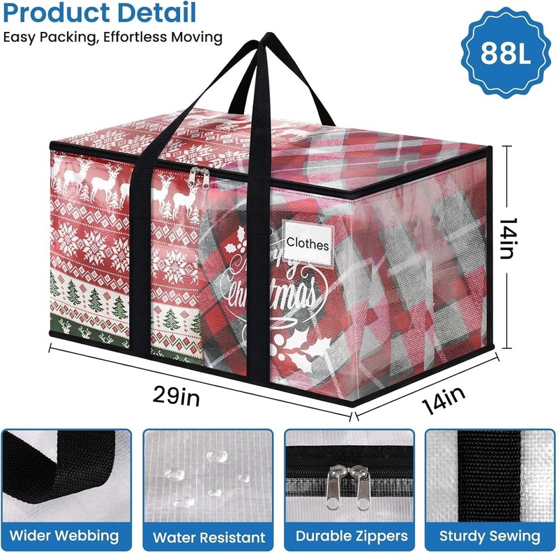 Extra-Large 6 Pack Clear Moving Bags with Reinforced Handles - 60 Lbs Capacity gallery
