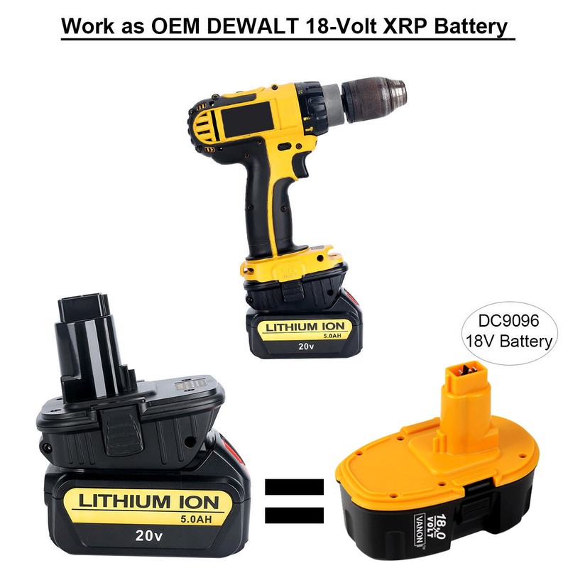 20V To 18V Battery Adapter- Replacement For Dewalt DCA1820 gallery
