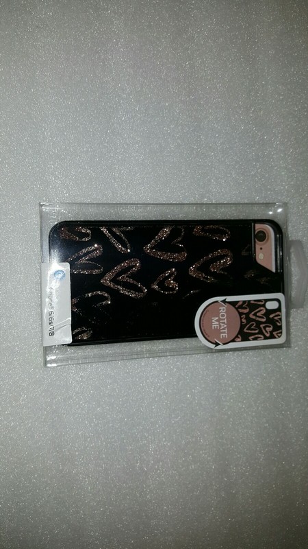 ONN IPHONE FOR 6/6S/7/8 Black & Rose Gold Liquid Glitter Hidden Hearts gallery