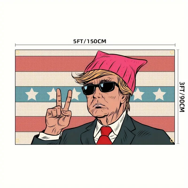 DONALD TRUMP Polyester Peace Man Cave Banner Flag 3 Ft X 5 Ft (60"L x 36"W) NEW gallery