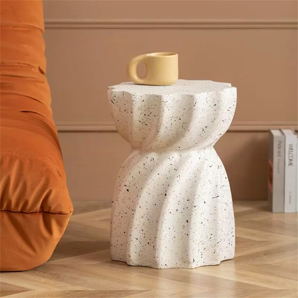 FATIVO Concrete Side Table Small End Table Bedside Nightstand Bedroom Hallway gallery