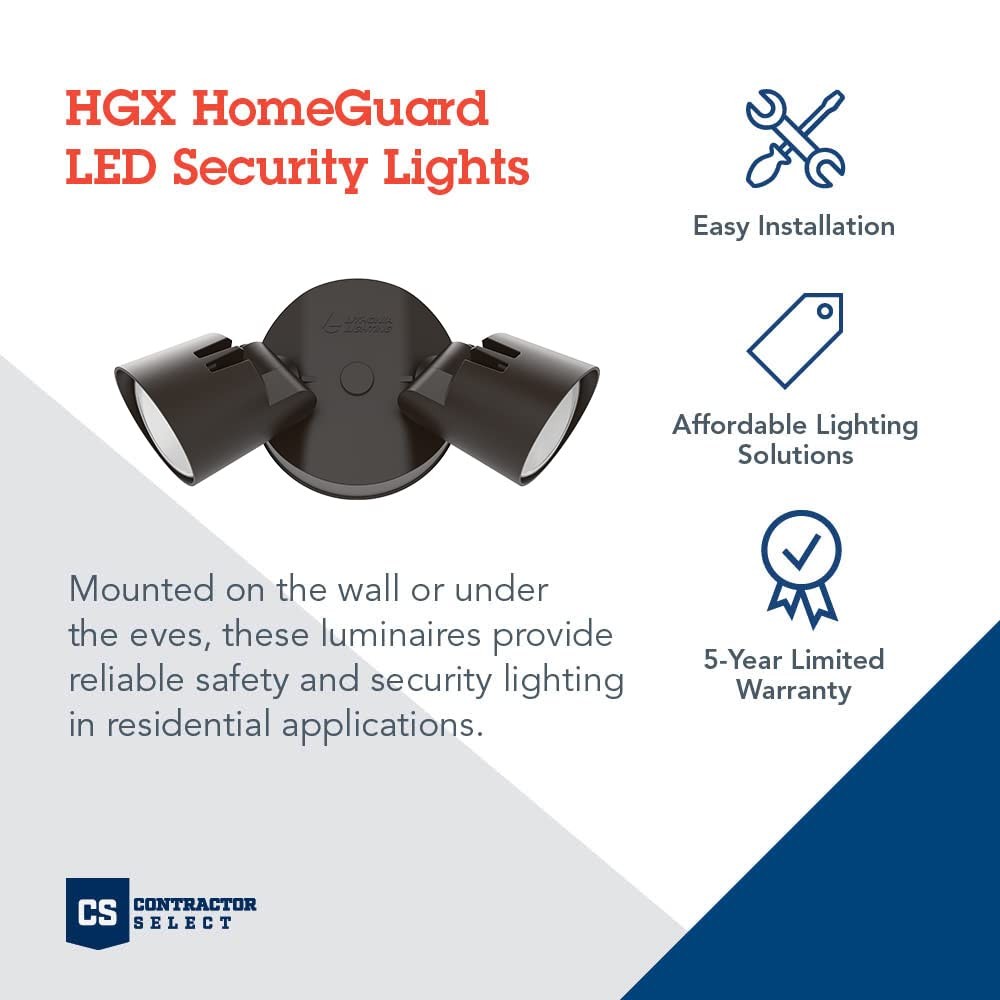 HomeGuard 2-Light LED Outdoor Flood Lights, Wall or Ceiling Mount Outdoor Lig... gallery