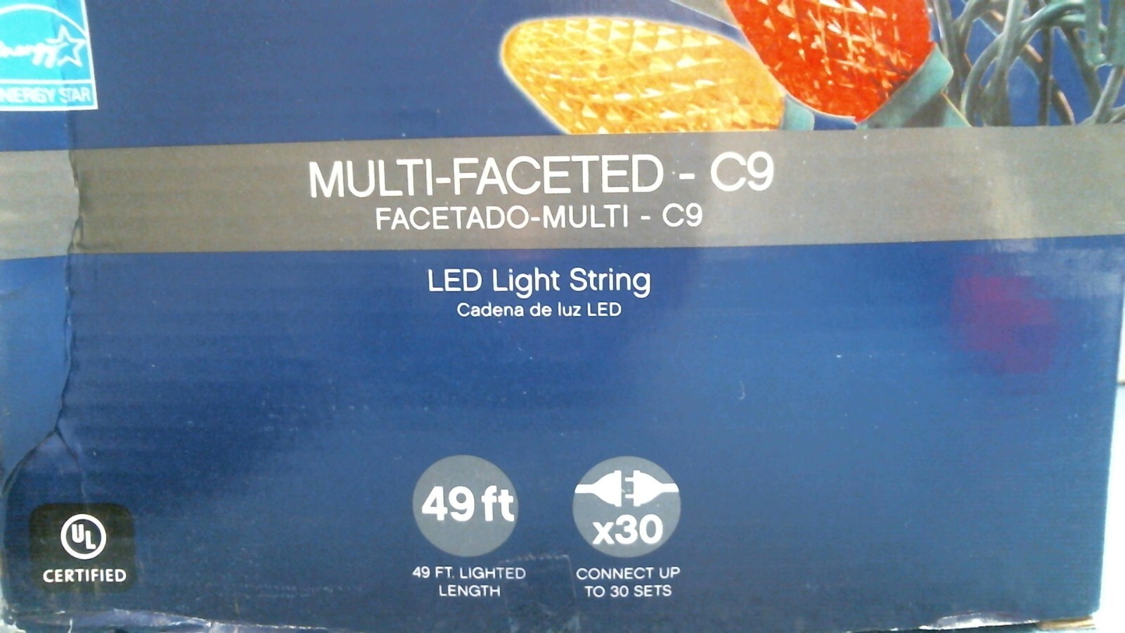 Celebrations LED 75 In/Outdoor Multi-Faceted-C9 Light String (9045908) FS gallery