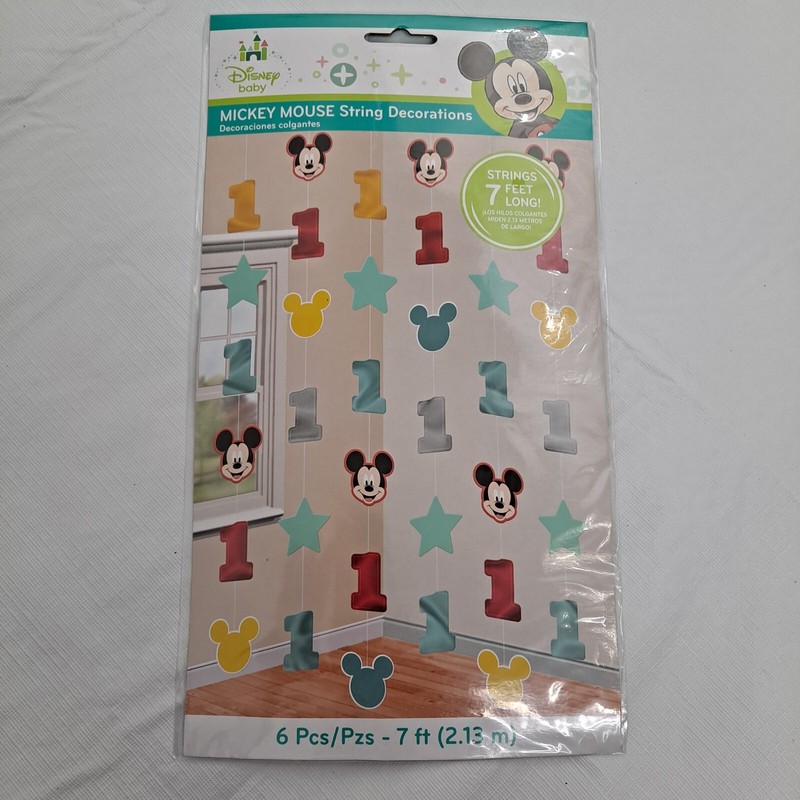 Mickey Mouse String Decorations First Birthday Party 7 Ft Long Six Pieces gallery